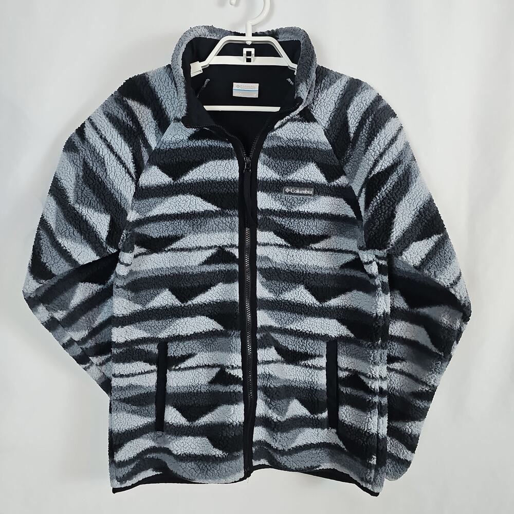 Columbia Men's Fleece Jacket Cozy Camper Full Zip Black Outdoor Casual Size M